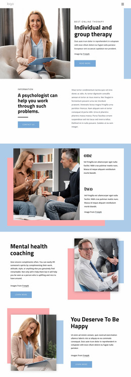 Undividual And Group Therapy - Free Download Website Builder