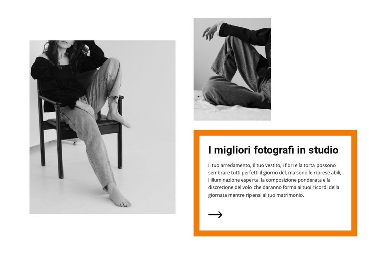 Luce da studio Mockup del sito web