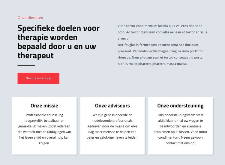 Psychologen helpen mensen gelukkiger te leven Website mockup