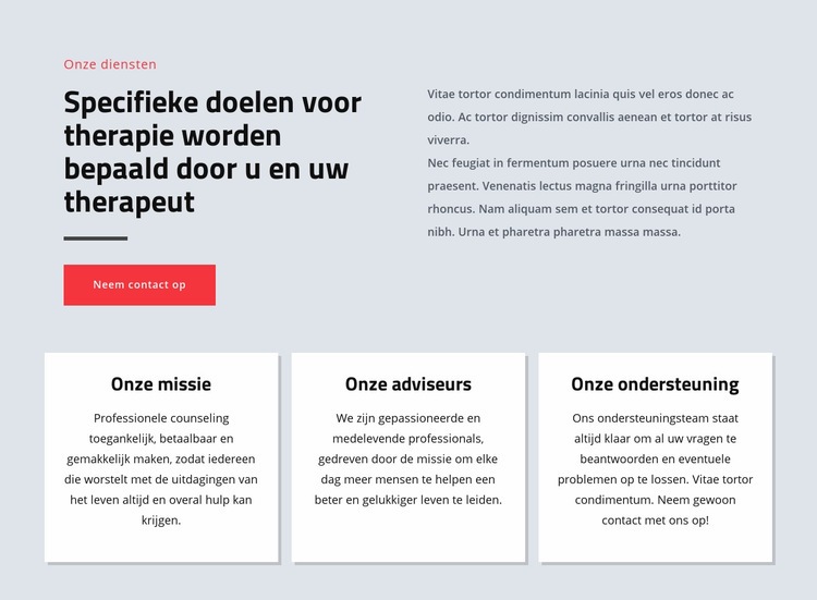 Psychologen helpen mensen gelukkiger te leven Website ontwerp