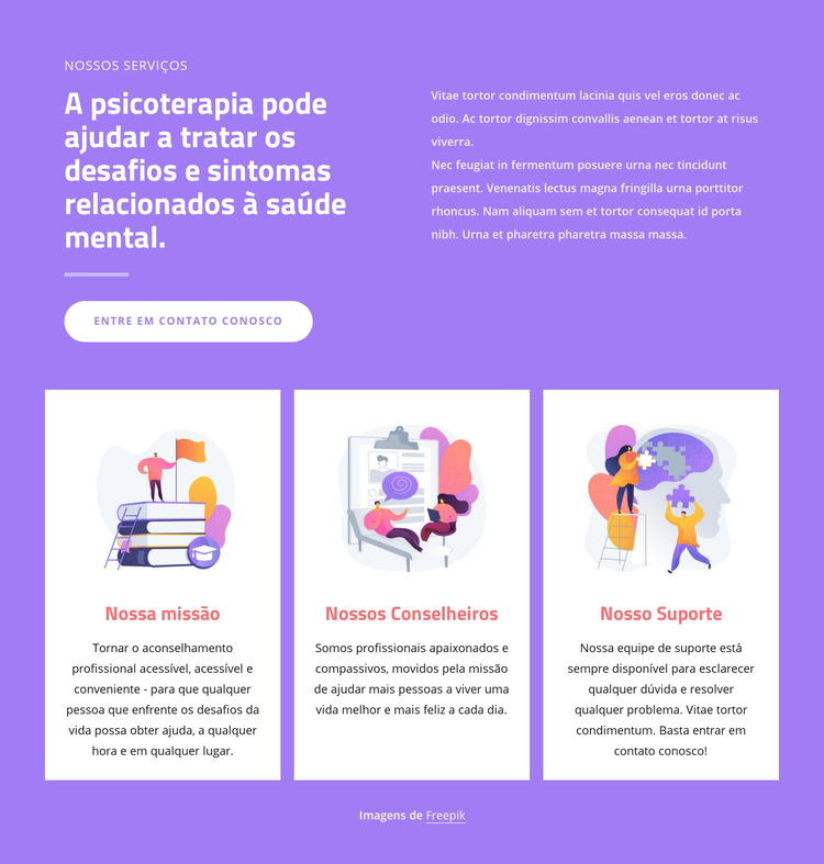 Profissionais de aconselhamento Modelo de site