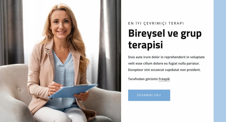 Psikolojik danışma merkezi Web Sitesi Mockup'ı