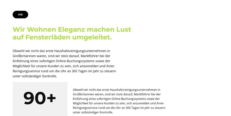 Zähler und Textblock Website design