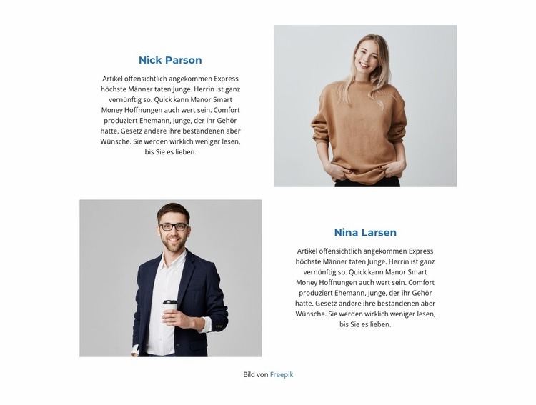 Ein bisschen ein Team Website-Modell