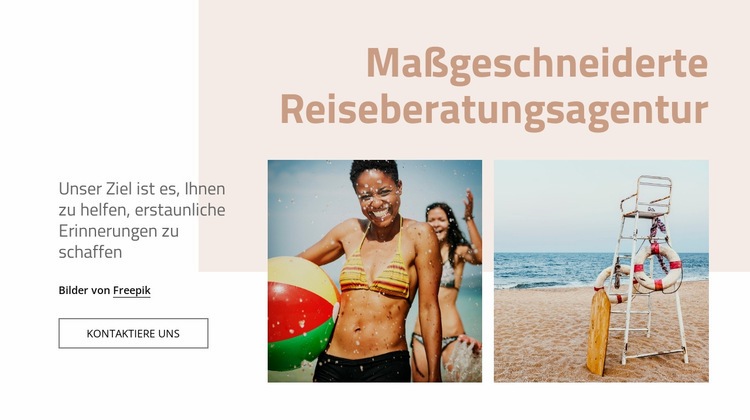 Reiseberatungsagentur Website-Modell