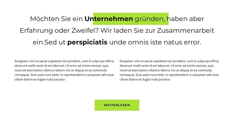 Möchtest du starten Website-Vorlage