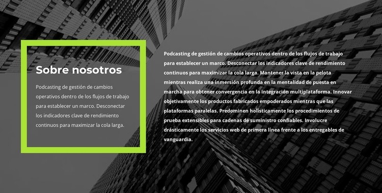 Sobre el contrato Plantillas de creación de sitios web