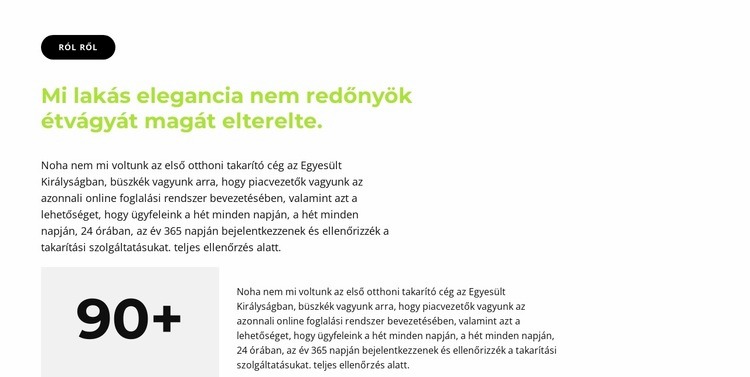 Számláló és szövegblokk Weboldal sablon