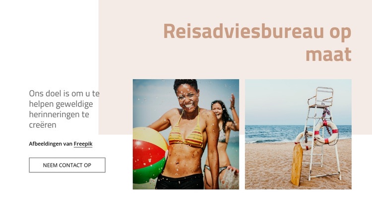 Reisadviesbureau Website mockup