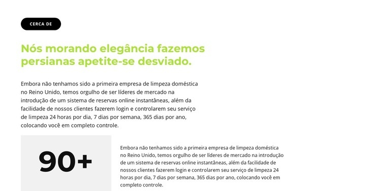 Contador e bloco de texto Design do site