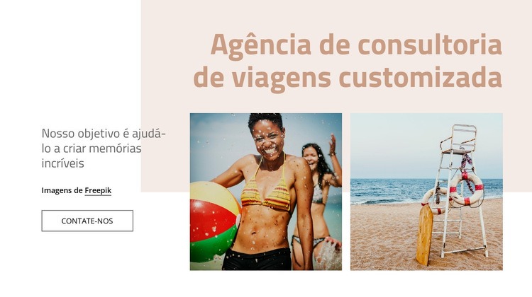 Agência de consultoria de viagens Design do site