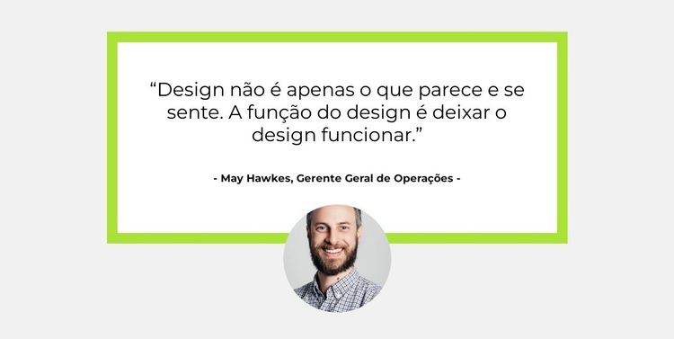 Especialista em design Maquete do site