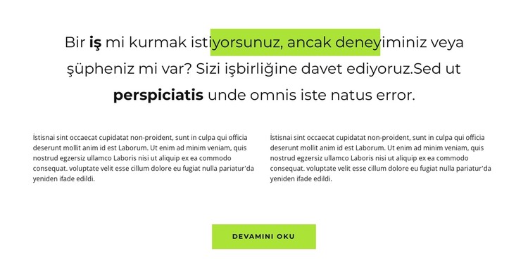 Başlamak ister misin CSS Şablonu