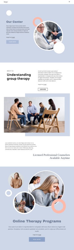 Licensed Professional Counselors - Functionality Homepage Design