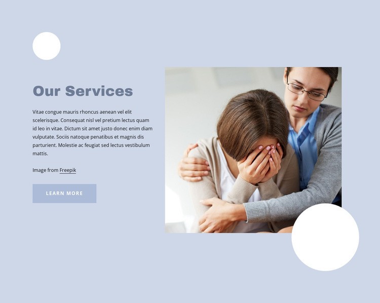 Diagnosing and treating mental disorders Homepage Design
