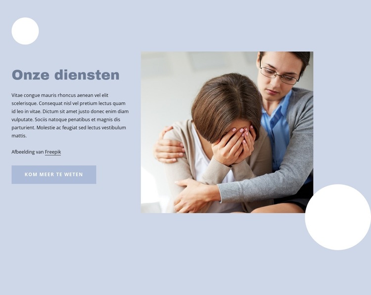 Diagnose en behandeling van psychische stoornissen Website sjabloon