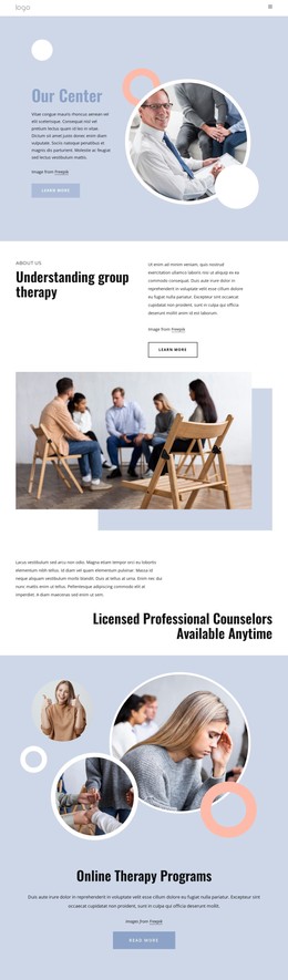 Licensed Professional Counselors - Mobile Website Template