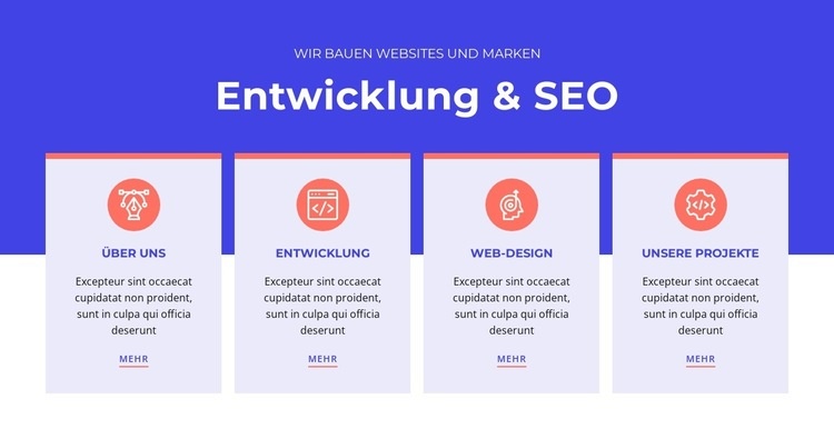 Wir gestalten unvergleichliche Erlebnisse Website Builder-Vorlagen