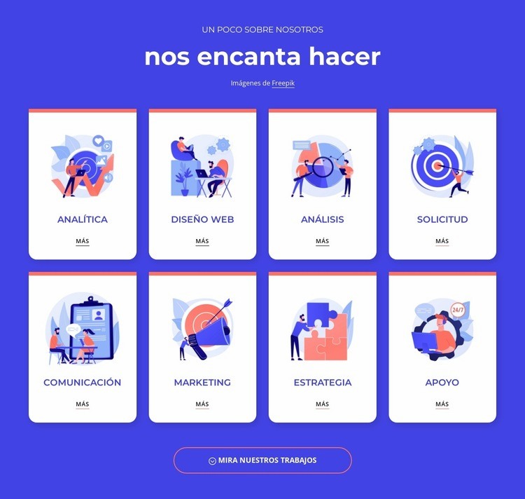 Diseño visual y de producto. Plantillas de creación de sitios web