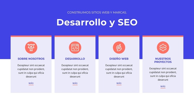 Diseñamos experiencias inigualables Plantilla de sitio web