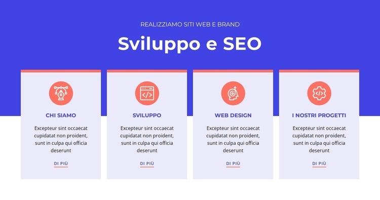 Progettiamo esperienze senza rivali Mockup del sito web