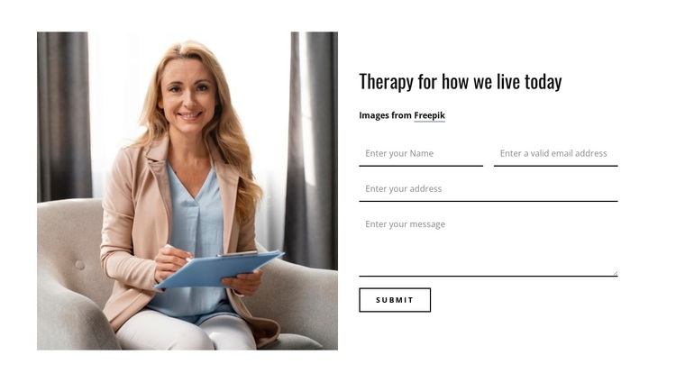 Contacting a therapist Joomla Page Builder