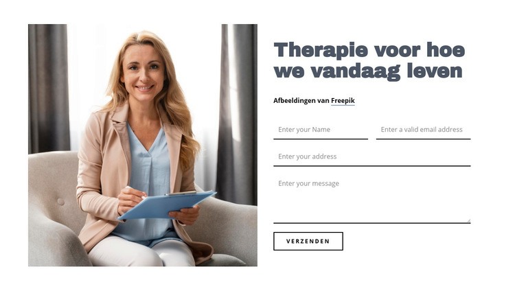 Contact opnemen met een therapeut Website mockup