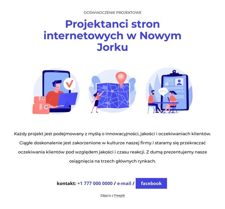 3 obrazy i teksty Projekt strony internetowej