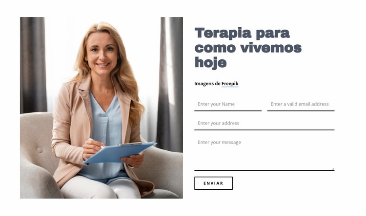 Entrando em contato com um terapeuta Construtor de sites HTML