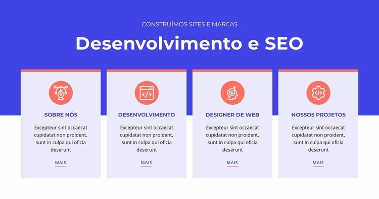 Projetamos experiências incomparáveis Modelos de construtor de sites