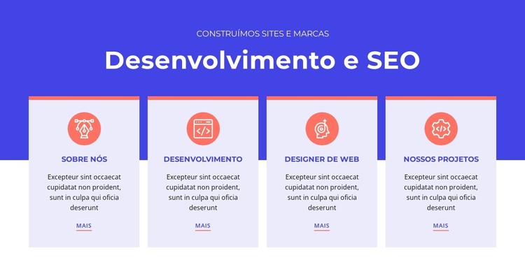 Projetamos experiências incomparáveis Template CSS