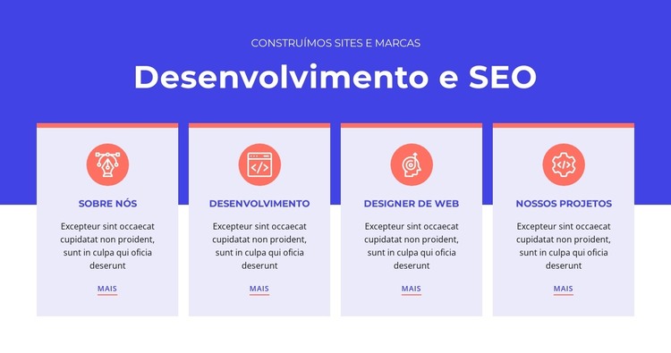 Projetamos experiências incomparáveis Modelo HTML