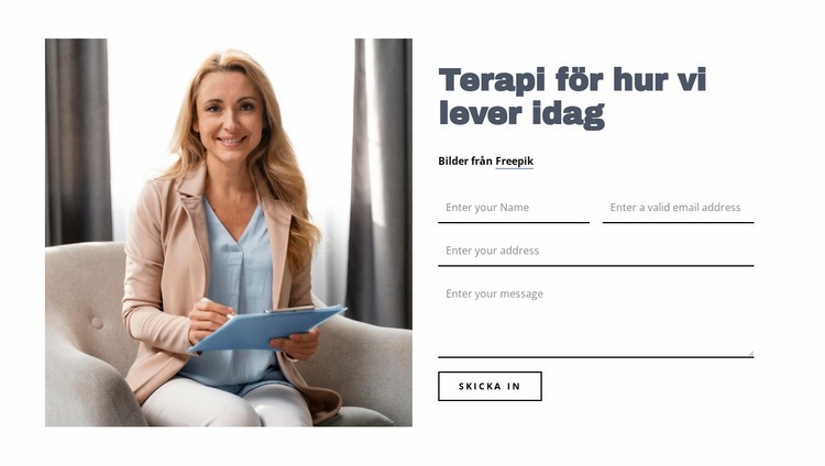 Kontakta en terapeut HTML-mall