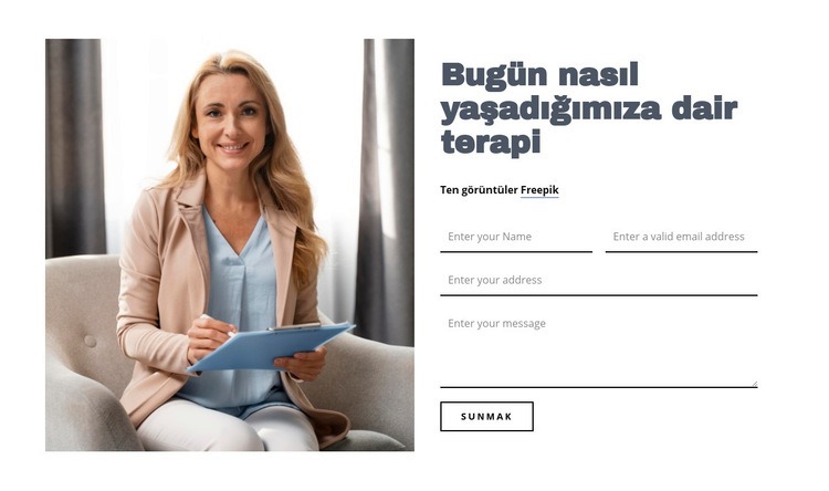 Bir terapistle iletişime geçmek Açılış sayfası