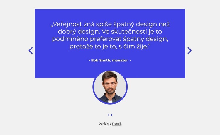 Ohlasy s obrázkem v posuvníku Webový design