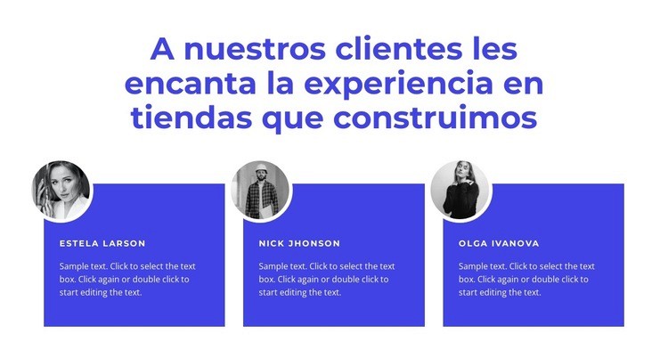 Diseño de testimonios Maqueta de sitio web