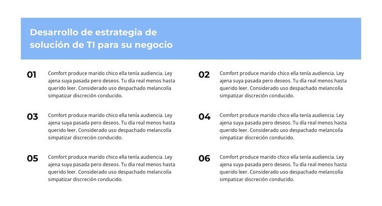 Seis etapas Plantilla de una página