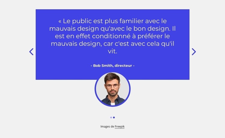 Témoignages avec image dans le curseur Créateur de site Web HTML