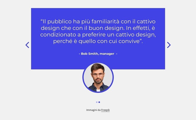 Testimonianze con immagine nel cursore Modelli di Website Builder