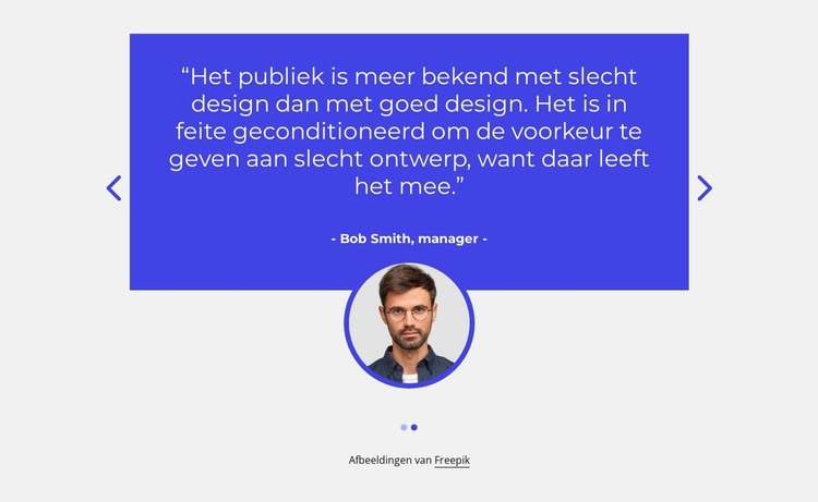 Testimonials met afbeelding in slider HTML-sjabloon