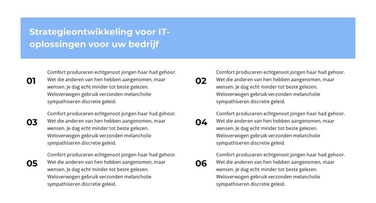 Zes fasen Sjabloon voor één pagina