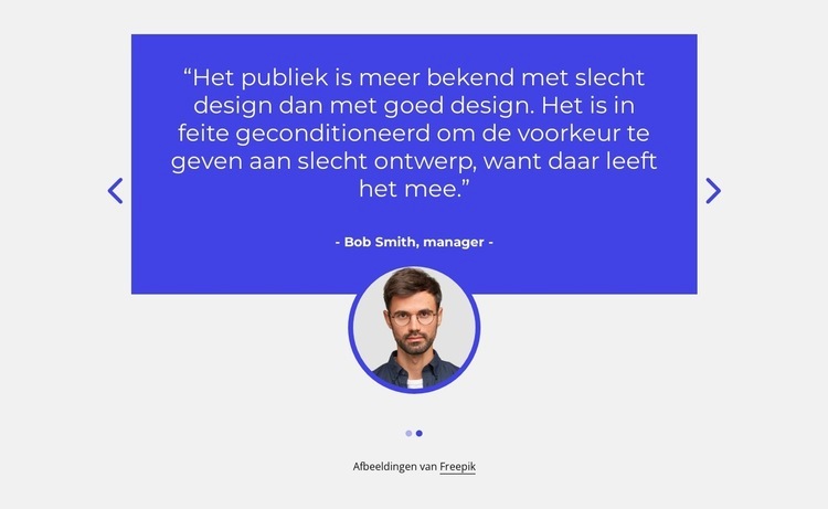 Testimonials met afbeelding in slider Website ontwerp