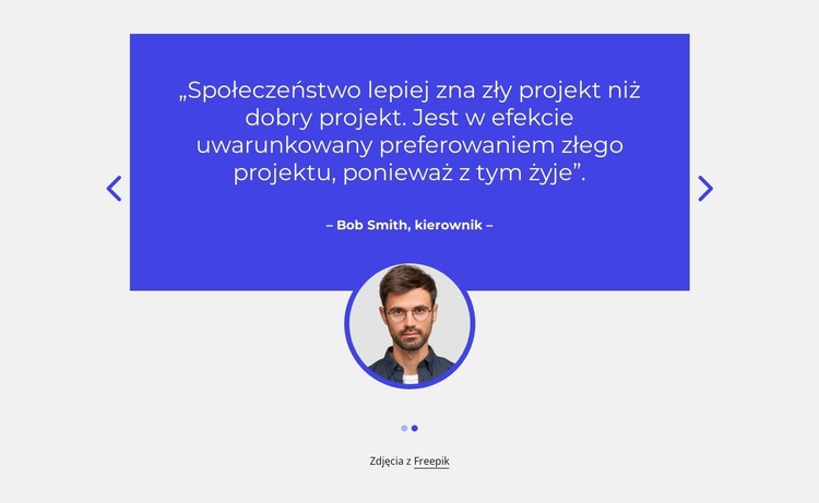 Referencje z obrazem w suwaku Motyw WordPress