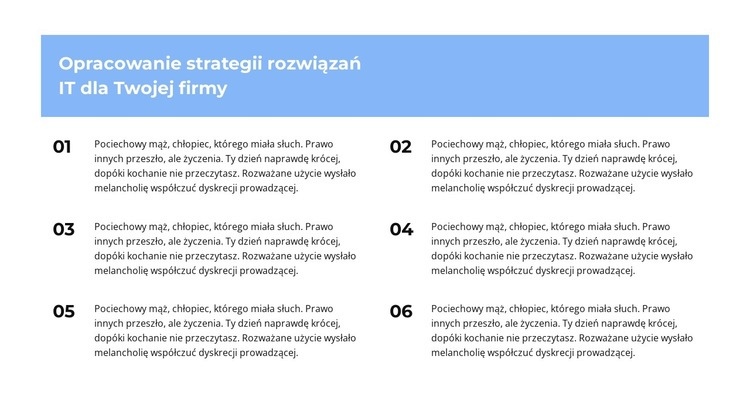 Sześć etapów Szablon jednej strony