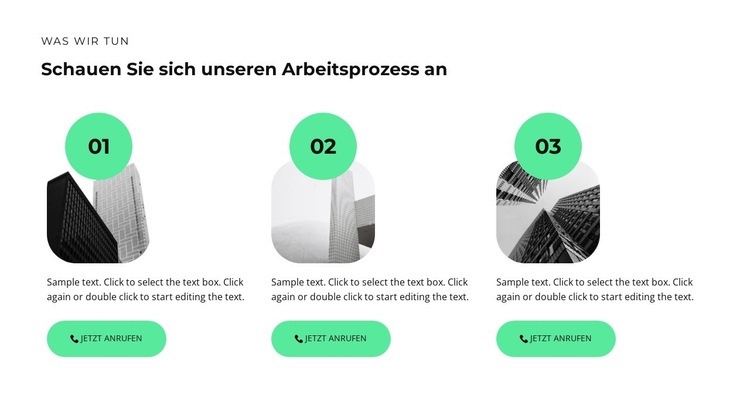 Drei Baustufen HTML Website Builder