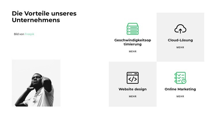 Wir bieten Website Builder-Vorlagen