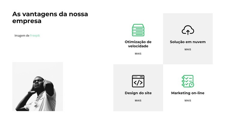 Nós oferecemos Modelos de construtor de sites