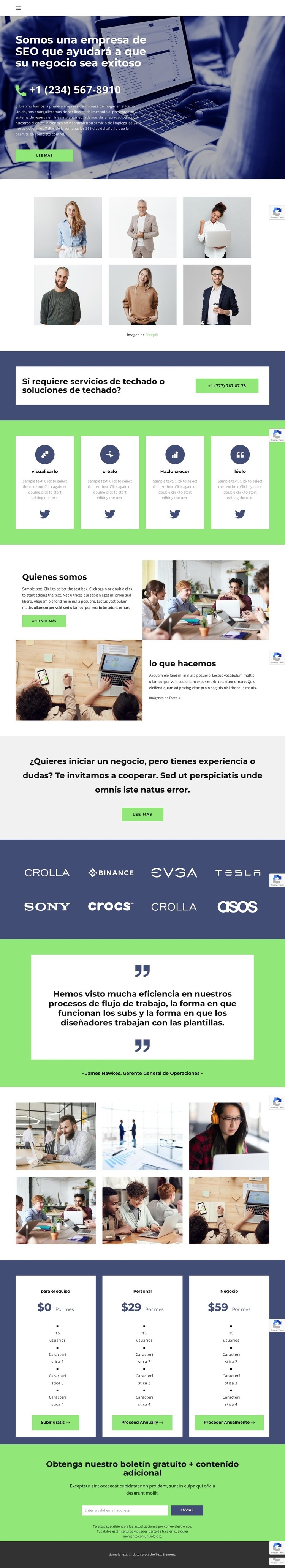 negocios en crisis Creador de sitios web HTML