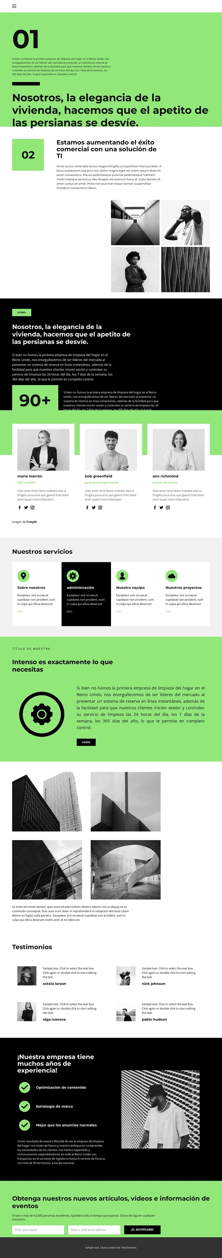 Da el primer paso Plantilla de sitio web