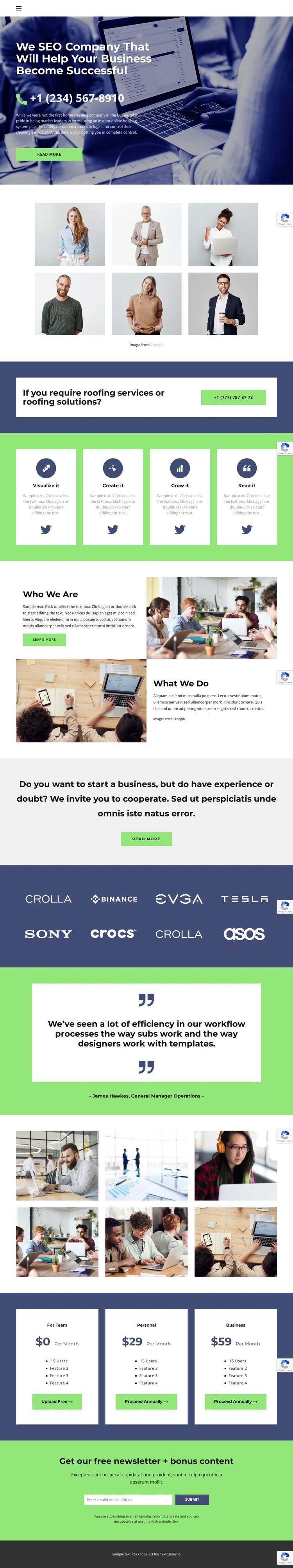 Business in crisis Homepage Design